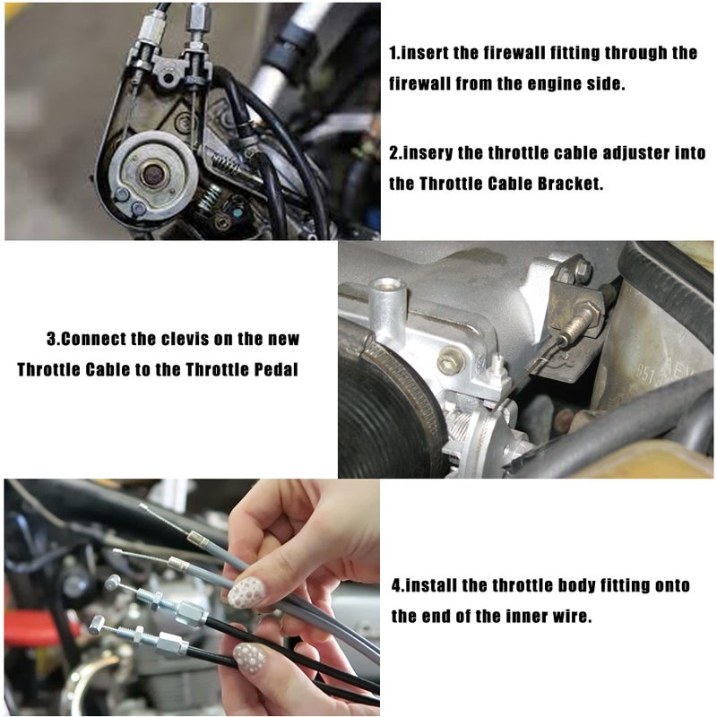 ORAEVY 24"" Hi-Tech Universal Throttle Cable Braided Stainless Steel Throttle Cable Kit - Image 4
